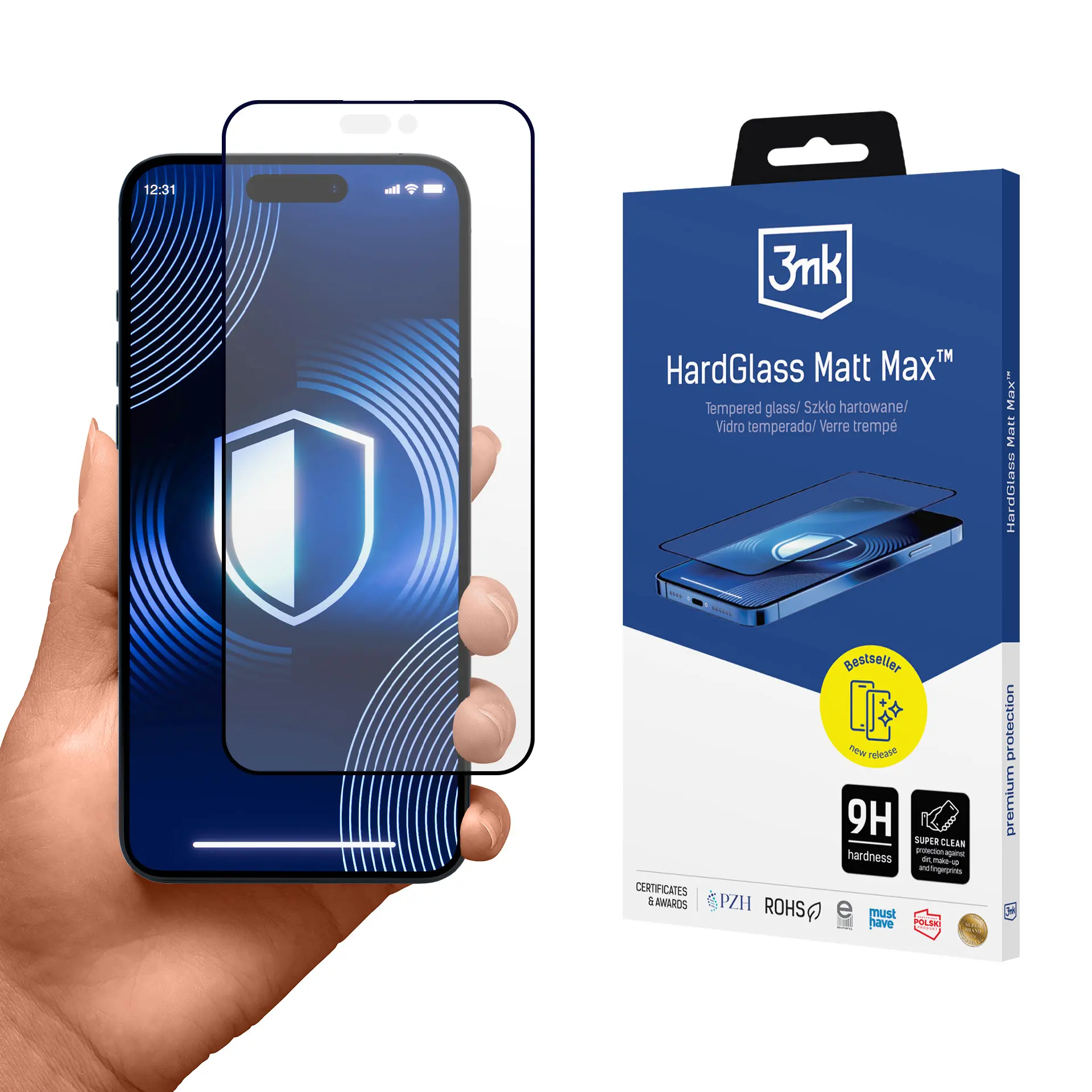 Szkło hartowane 3mk HardGlass Matt Max do iPhone 14 Pro