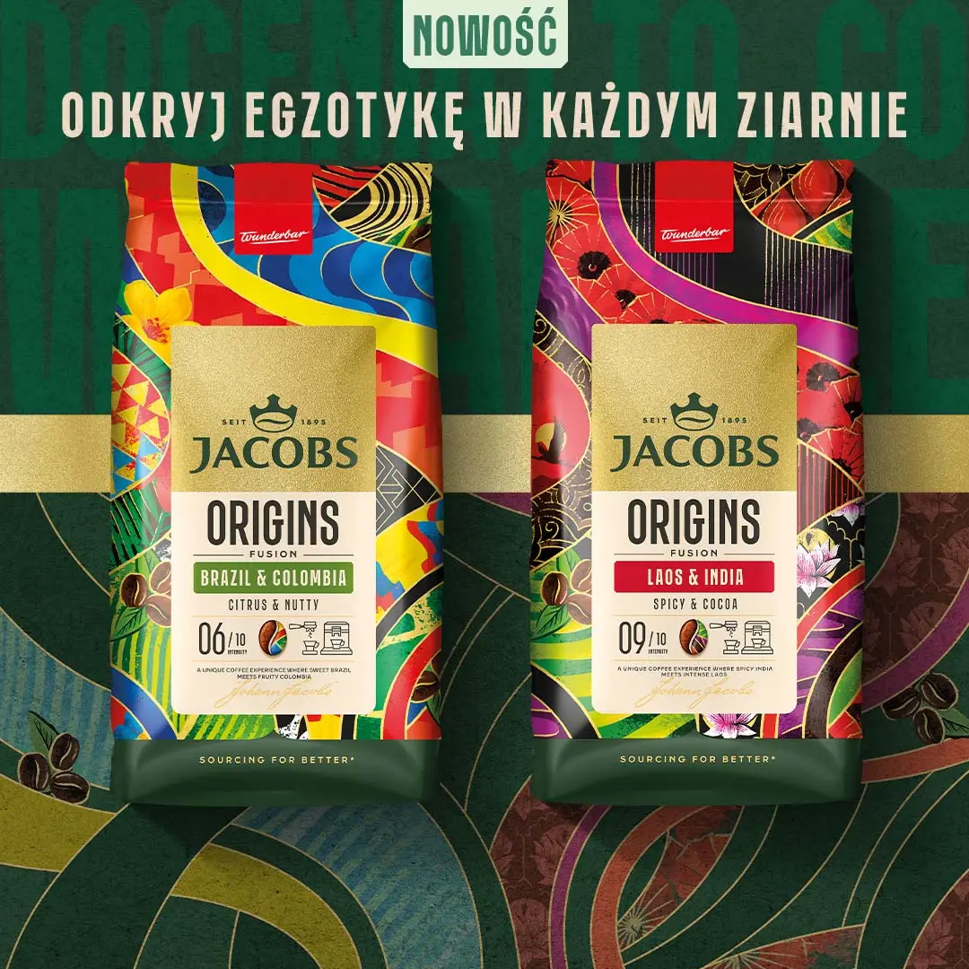Kawa ziarnista Jacobs Origins Fusion India & Laos 1kg