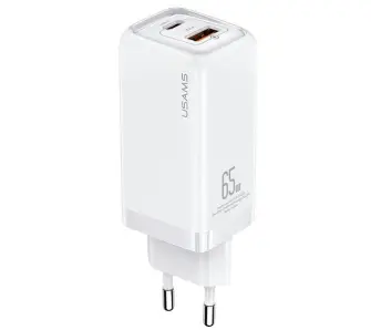 Ładowarka sieciowa USAMS T45 USB-C+USB 65W PD Super SI Biały