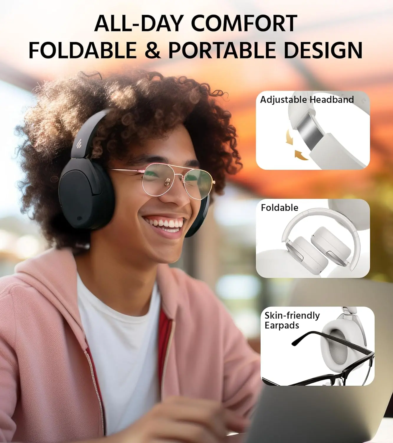 Słuchawki bezprzewodowe Edifier W830NB Nauszne Bluetooth 5.4 Czarny