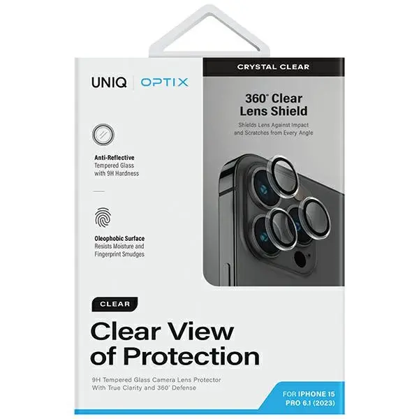 Szkło hartowane UNIQ Optix Clear Camera Lens Protector do iPhone 15 Pro Max