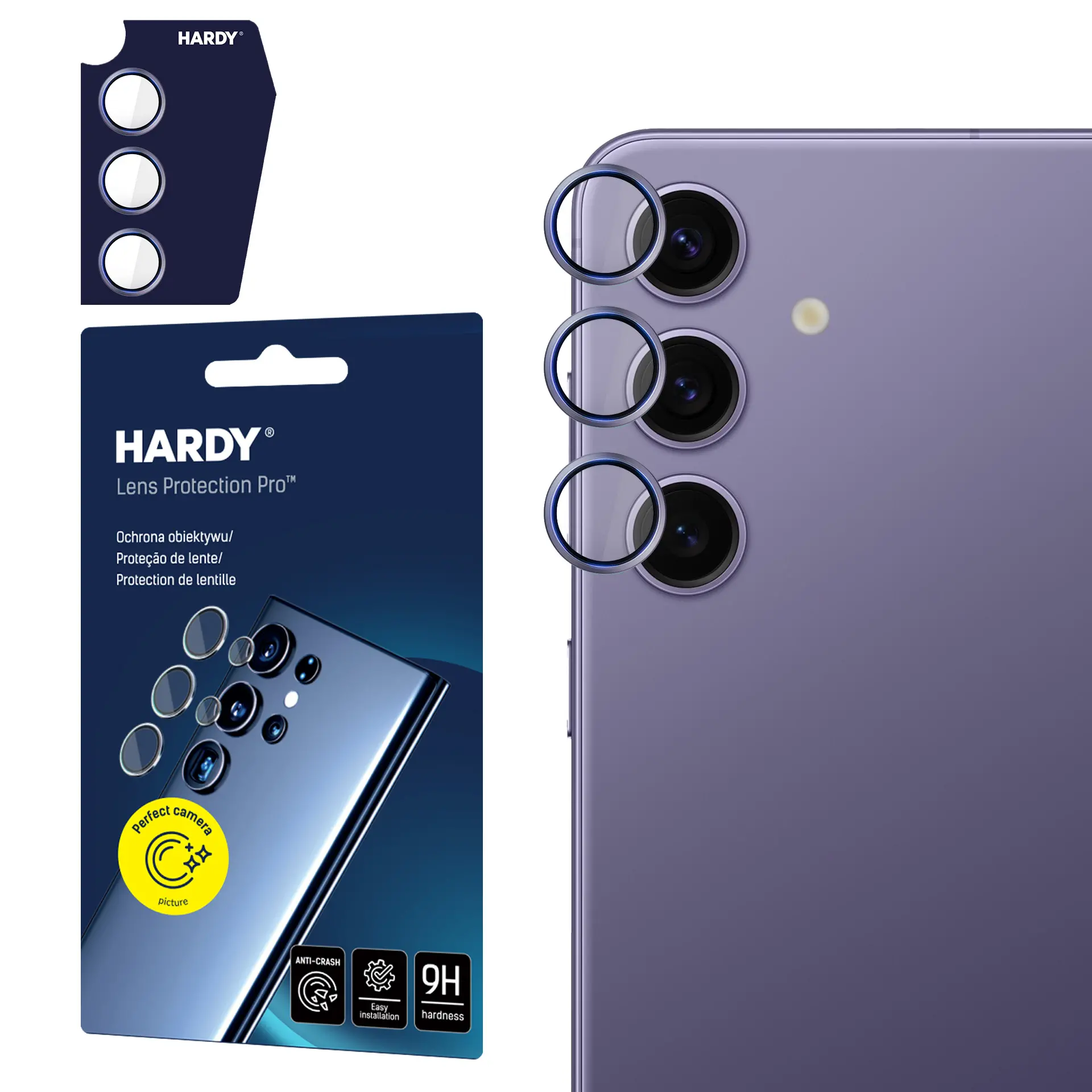Szkło hartowane 3mk Hardy Lens Protection Pro Violet na aparat Samsung Galaxy S24