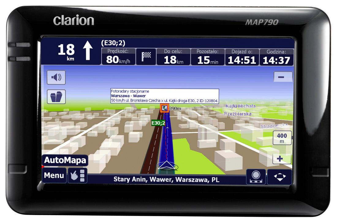 Clarion MAP790 + AutoMapa Polska