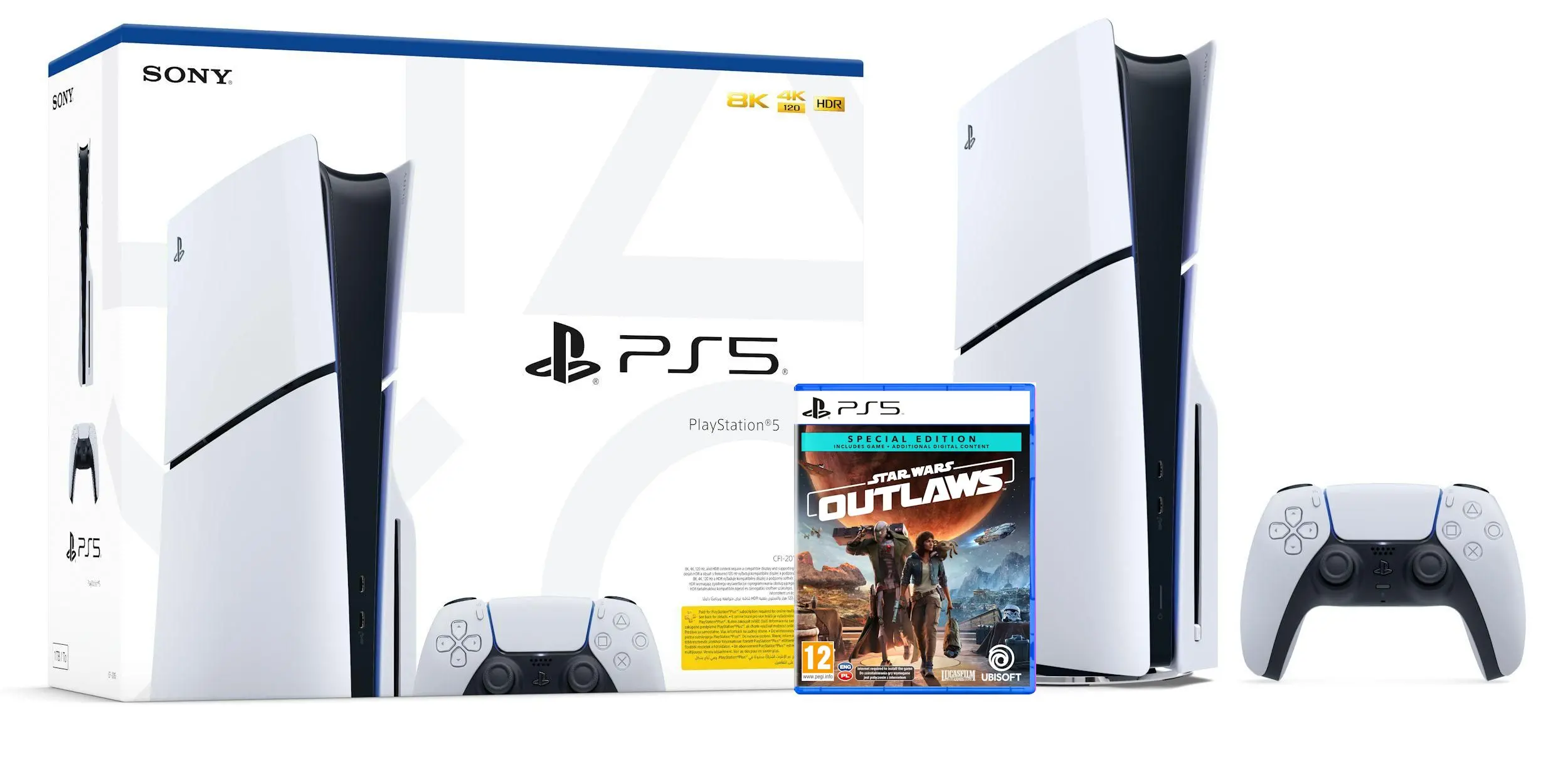 Konsola Sony PlayStation 5 Slim D Chassis (PS5) 1TB z napędem + Star Wars Outlaws Edycja Specjalna