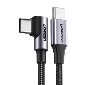 Kabel UGREEN USB-C do USB-C US255 60W kątowy Czarny