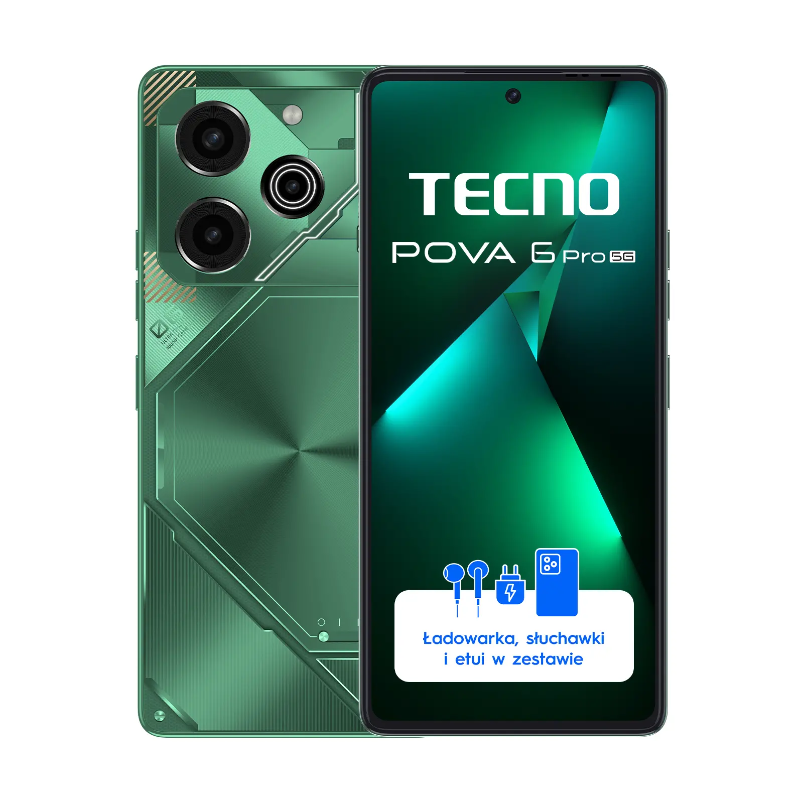 Smartfon Tecno Pova 6 Pro 5G 12/256GB Funkcje AI  6,78" 120Hz 108Mpix Zielony
