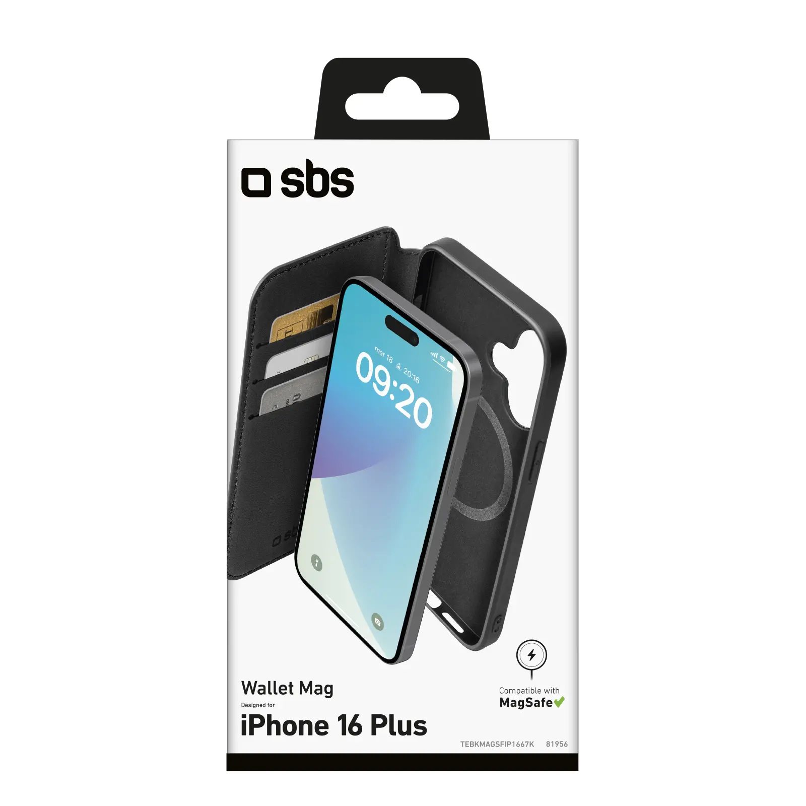 Etui SBS Wallet Mag TEBKMAGSFIP1667K do iPhone 16 Plus Czarny