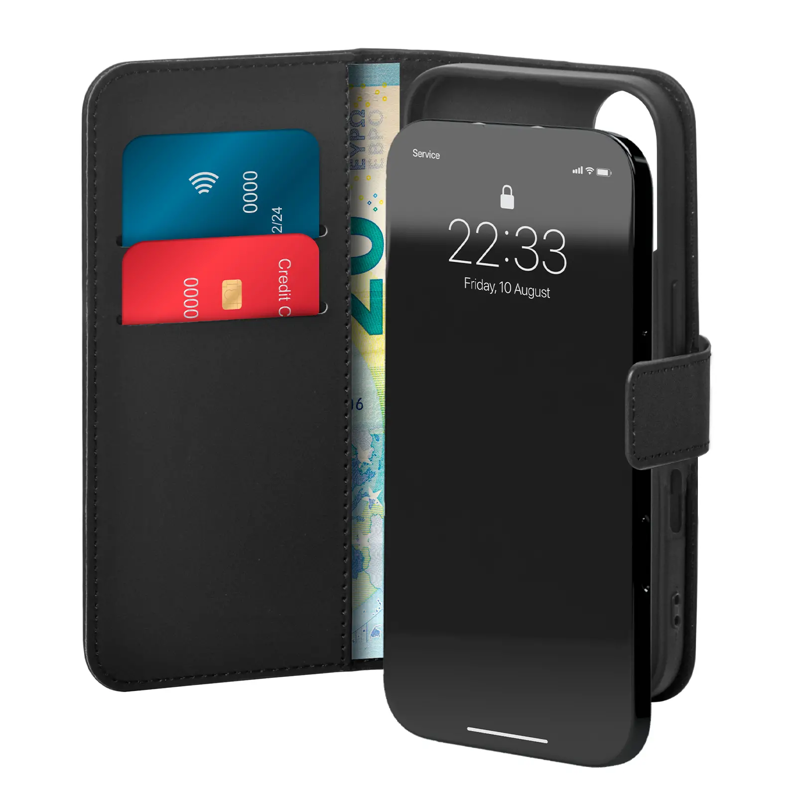 Etui Puro Case Wallet Stand do iPhone 16 Czarny