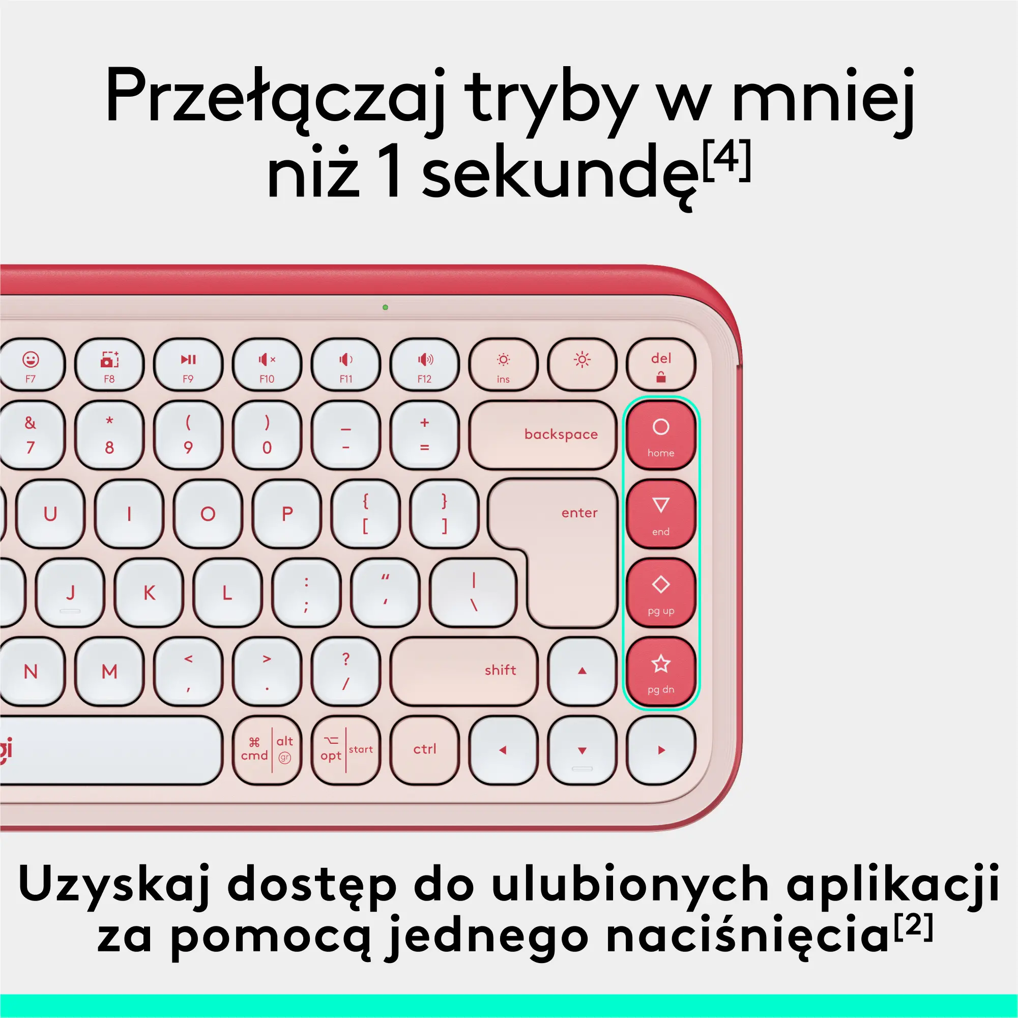 Klawiatura membranowa Logitech POP Icon Keys Różowy