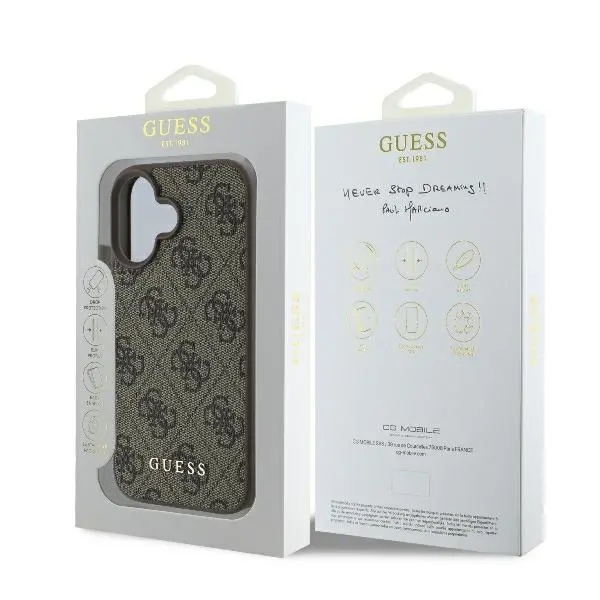Etui Guess 4G Classic do iPhone 16 Plus Brązowy