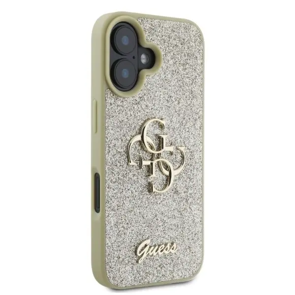 Etui Guess Fixed Glitter Big 4G do iPhone 16 Plus Złoty