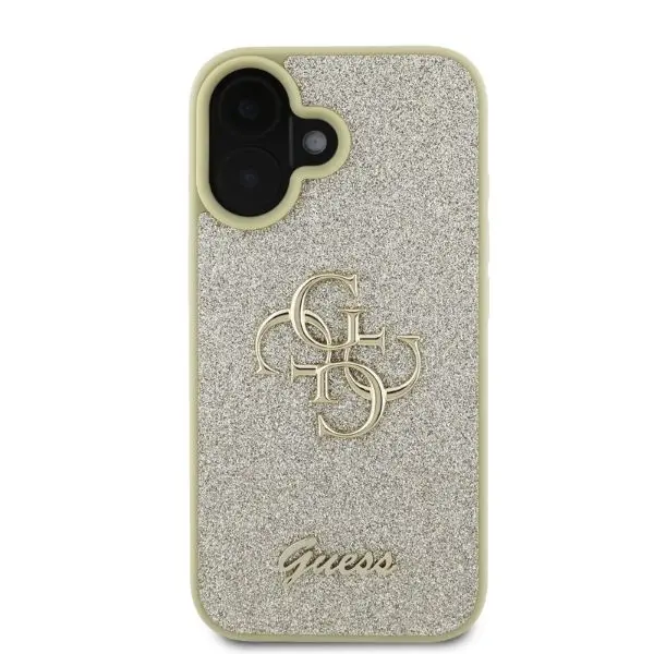 Etui Guess Fixed Glitter Big 4G do iPhone 16 Plus Złoty