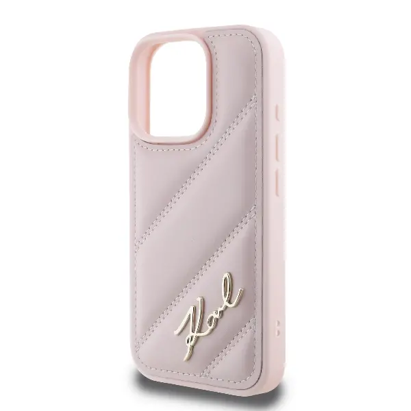 Etui Karl Lagerfeld hardcase Quilted Signature do iPhone 16 Pro Różowy