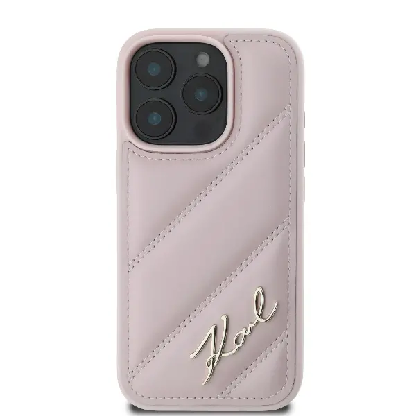 Etui Karl Lagerfeld hardcase Quilted Signature do iPhone 16 Pro Różowy