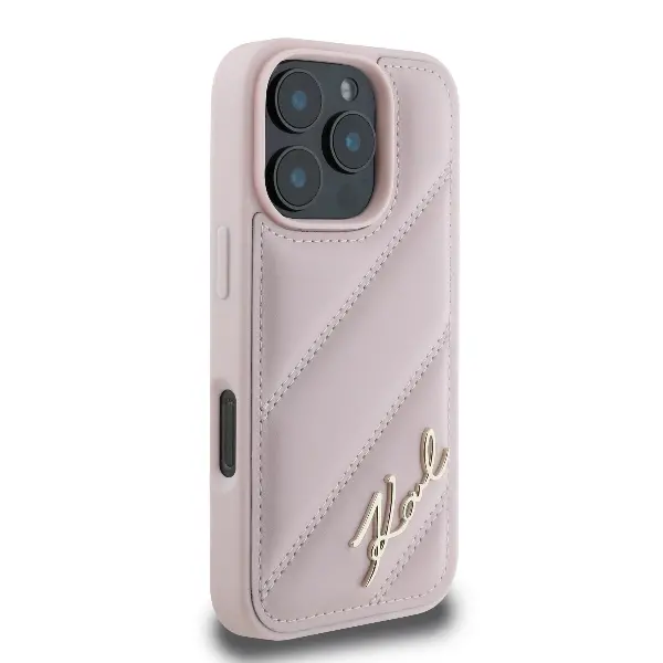 Etui Karl Lagerfeld hardcase Quilted Signature do iPhone 16 Pro Różowy