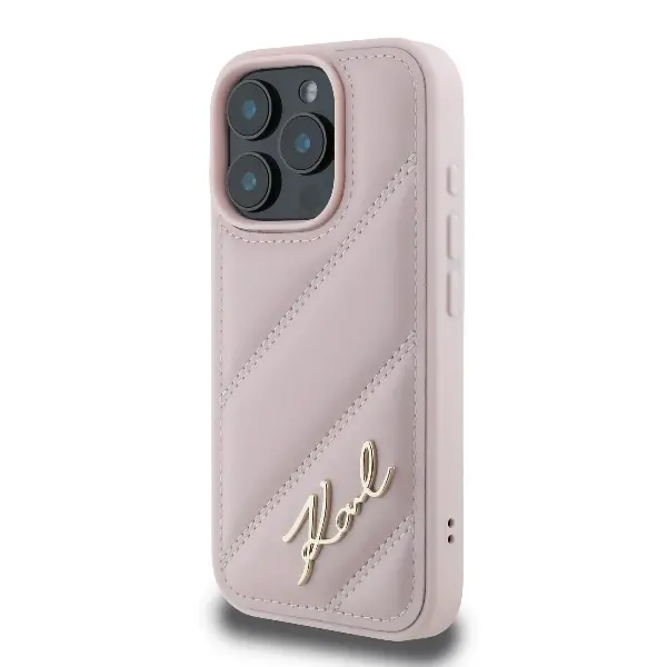 Etui Karl Lagerfeld hardcase Quilted Signature do iPhone 16 Pro Różowy