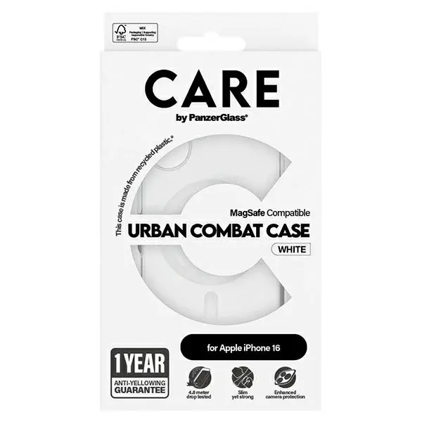 Etui PanzerGlass Flagship Case MagSafe do iPhone 16 Biały
