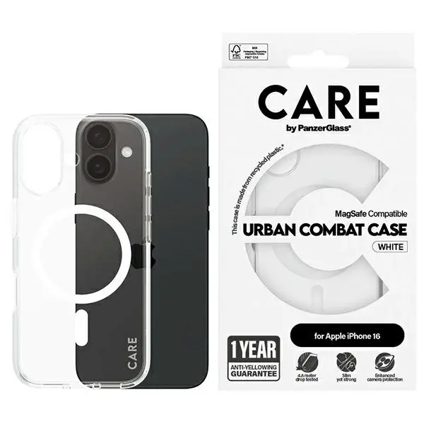 Etui PanzerGlass Flagship Case MagSafe do iPhone 16 Biały