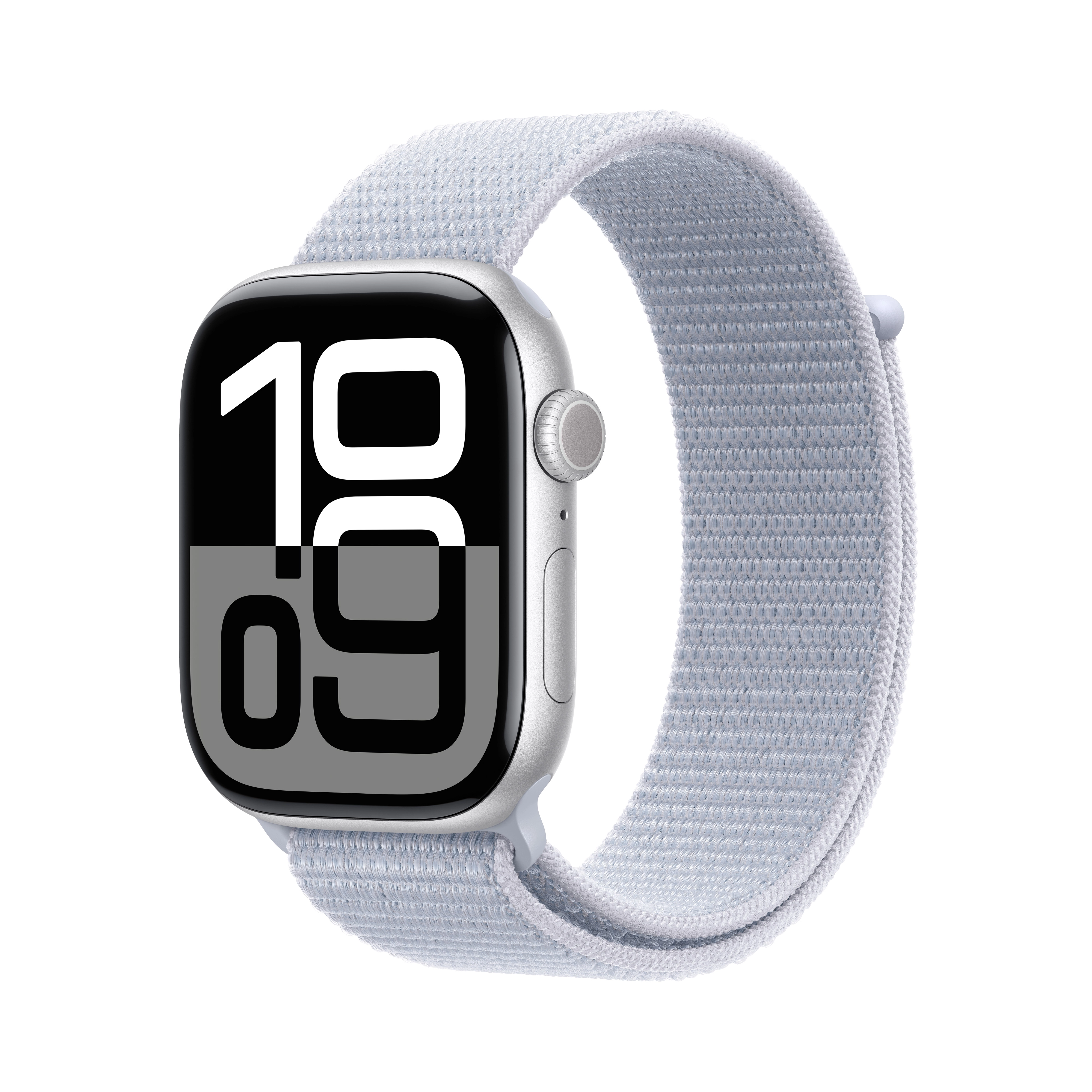 Apple Watch Series 10 GPS AI koperta 46mm aluminium srebrne opaska sportowa błękitny obłok