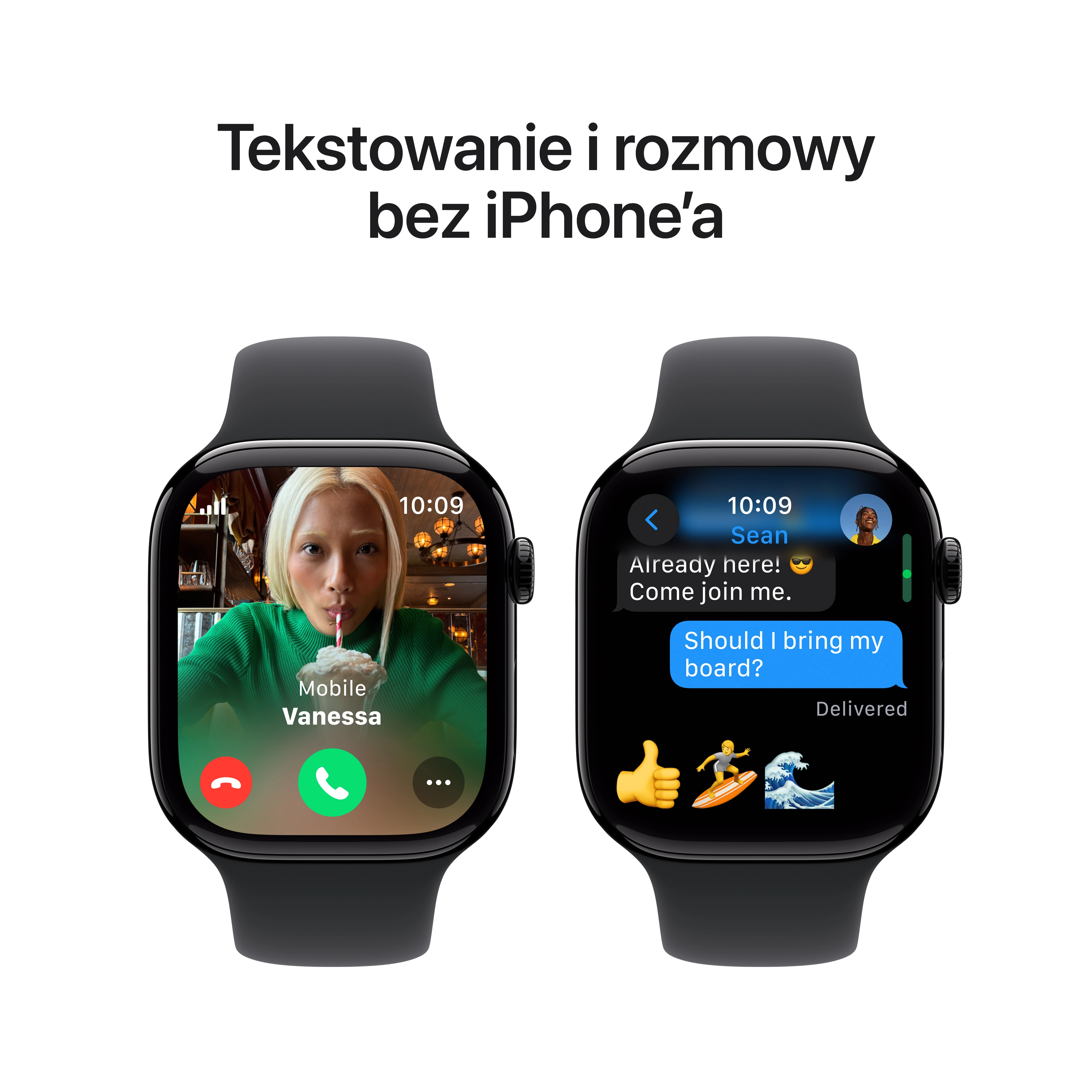 Apple Watch Series 10 GPS + Cellular 42mm aluminium onyks pasek sportowy czarny M/L