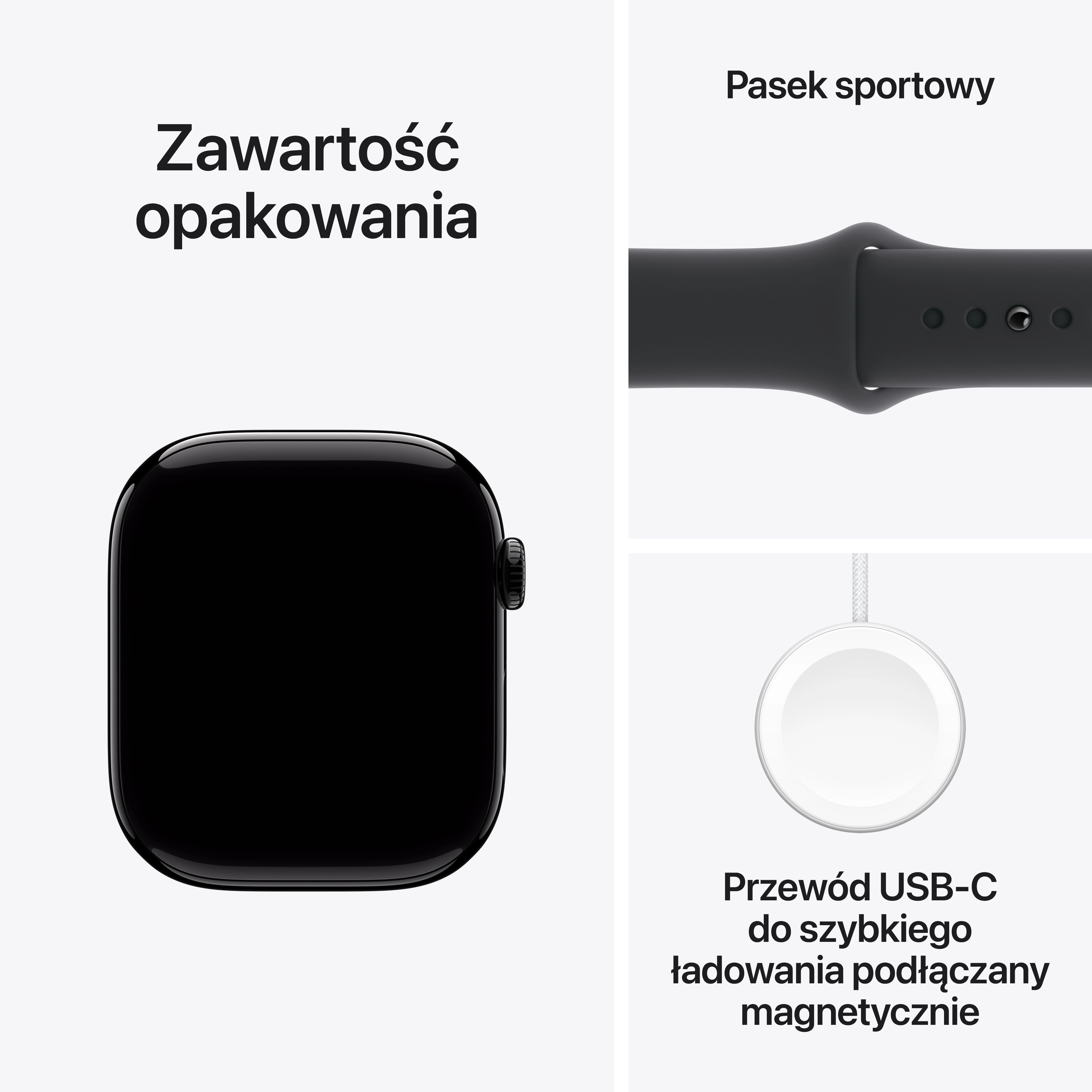Apple Watch Series 10 GPS + Cellular 42mm aluminium onyks pasek sportowy czarny M/L