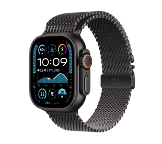 Apple Watch Ultra 2 GPS + Cellular Koperta z tytanu czarna 49mm Bransoleta mediolańska z tytanu Czarna Rozmiar M