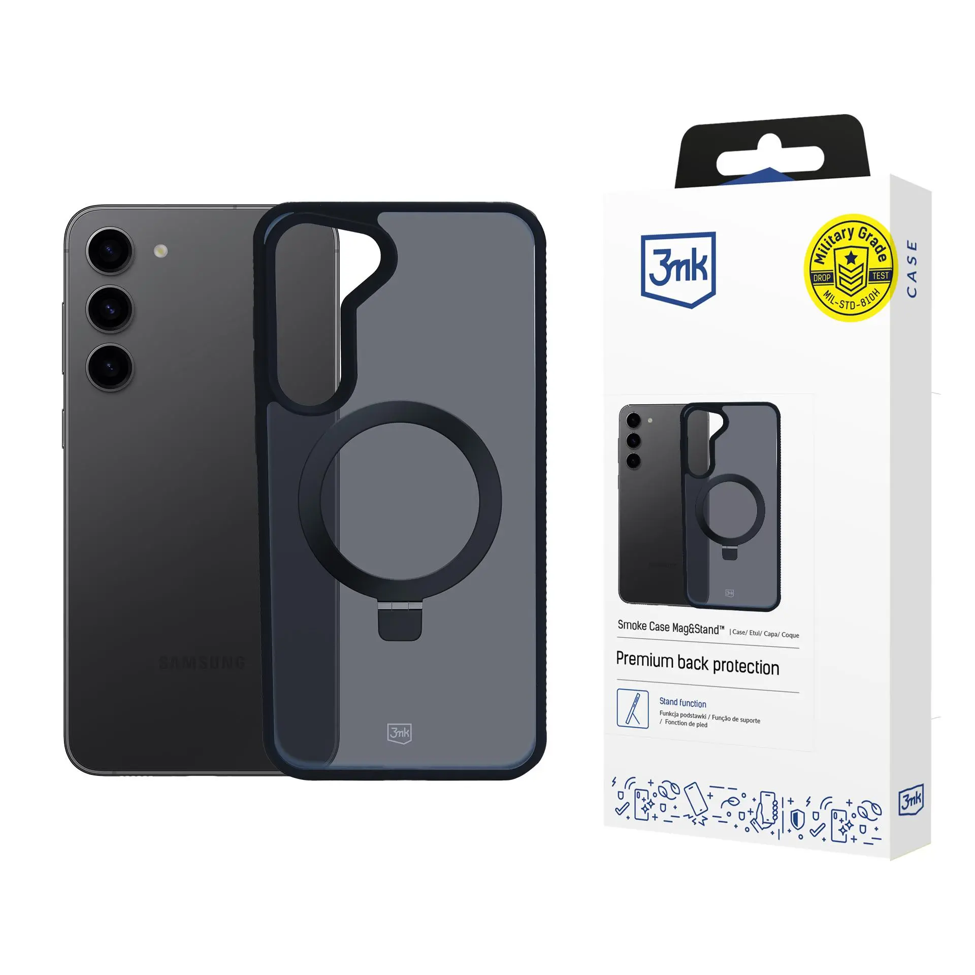 Etui 3mk Smoke Case Mag&stand do Galaxy S24 Czarny