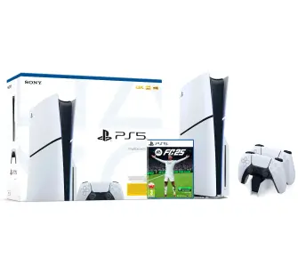 Konsola Sony PlayStation 5 Slim D Chassis (PS5) 1TB z napędem + Dodatkowy Pad + ładowarka + EA SPORTS FC 25