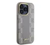 Etui DKNY Leather Checkered Mono Pattern MagSafe do iPhone 15 Pro Max Beżowy