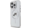 Etui Karl Lagerfeld IML Metal Karl&Choupette Head MagSafe do iPhone14 Pro Biały