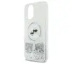 Etui Karl Lagerfeld Liquid Glitter Karl&Choupette Head MagSafe do iPhone 16 Przezroczysty