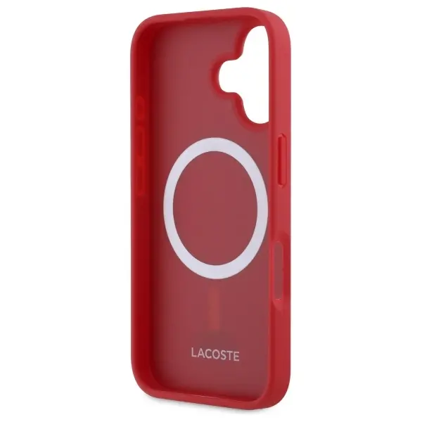 Etui Lacoste Iconic Petit Pique Woven Logo do iPhone 16 Czerwony
