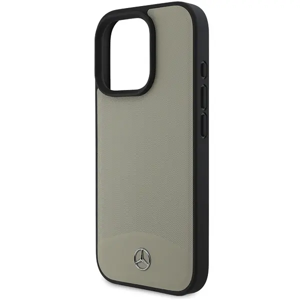 Etui Mercedes-Benz Textured and Plain Leather MagSafe do iPhone 16 Pro Max Beżowy