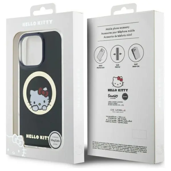 Etui Hello Kitty IML Sweet Kitty MagSafe do iPhone 16 Pro Max Czarny
