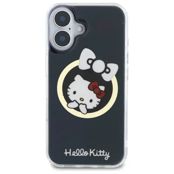 Etui Hello Kitty IML Fun bow MagSafe do iPhone 16 Czarny