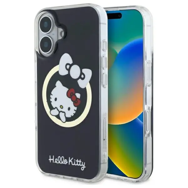 Etui Hello Kitty IML Fun bow MagSafe do iPhone 16 Czarny
