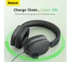 Słuchawki bezprzewodowe Baseus Bowie H1 ANC Nauszne Bluetooth 5.2 Szary