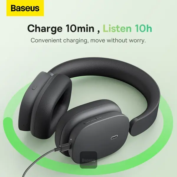 Słuchawki bezprzewodowe Baseus Bowie H1 ANC Nauszne Bluetooth 5.2 Szary