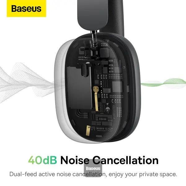Słuchawki bezprzewodowe Baseus Bowie H1 ANC Nauszne Bluetooth 5.2 Szary