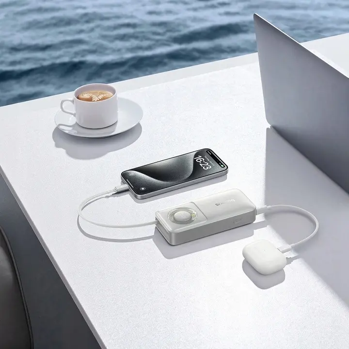 Powerbank Baseus Free2Pull 10000mAh 30W Wbudowany kabel Szary