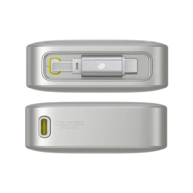Powerbank Baseus Free2Pull 10000mAh 30W Wbudowany kabel Szary