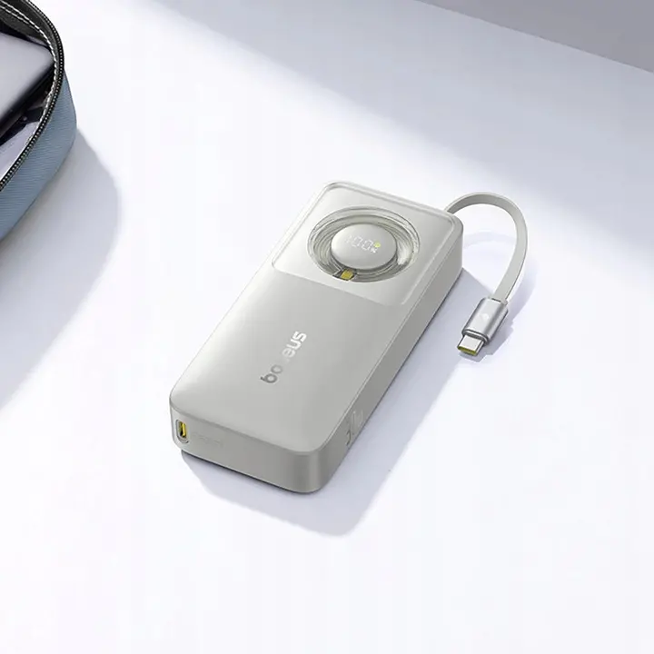 Powerbank Baseus Free2Pull 10000mAh 30W Wbudowany kabel Szary