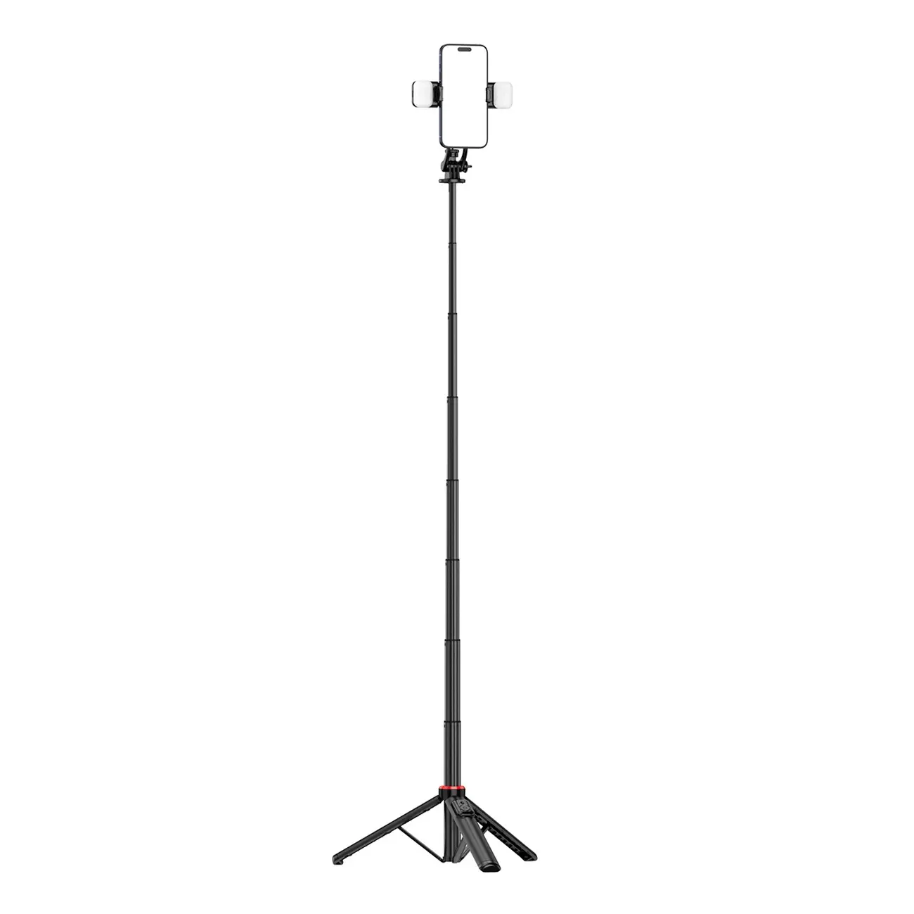 Selfie stick Hurtel WC12YDS 1,3m z podwójną lampą Czarny