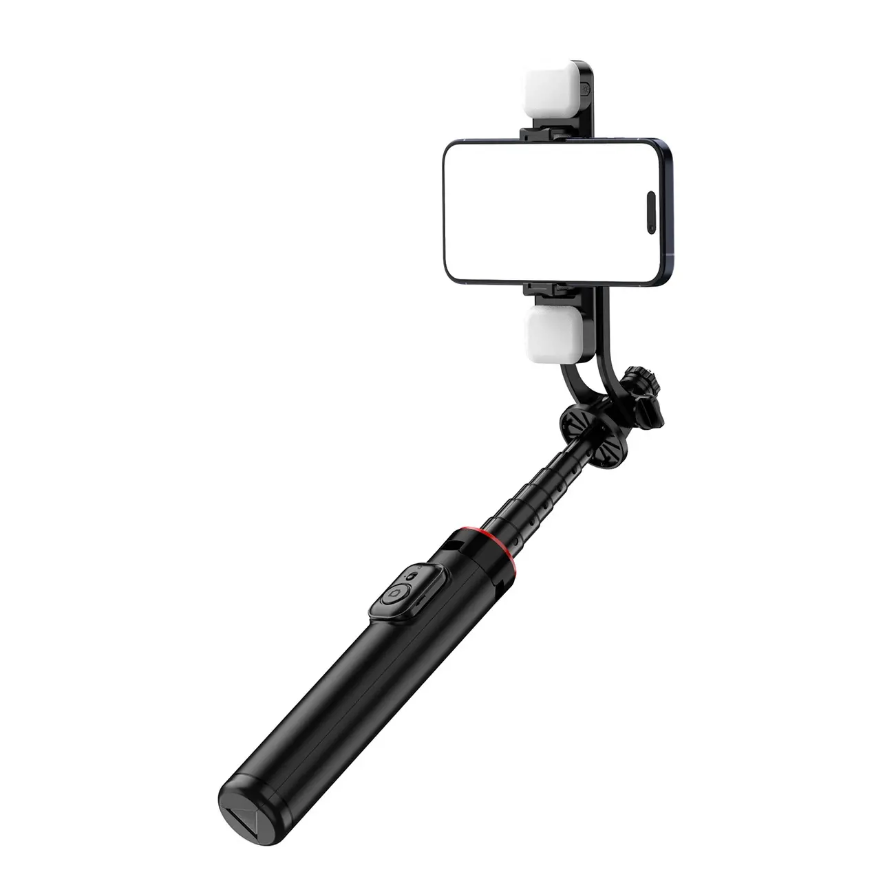 Selfie stick Hurtel WC12YDS 1,3m z podwójną lampą Czarny
