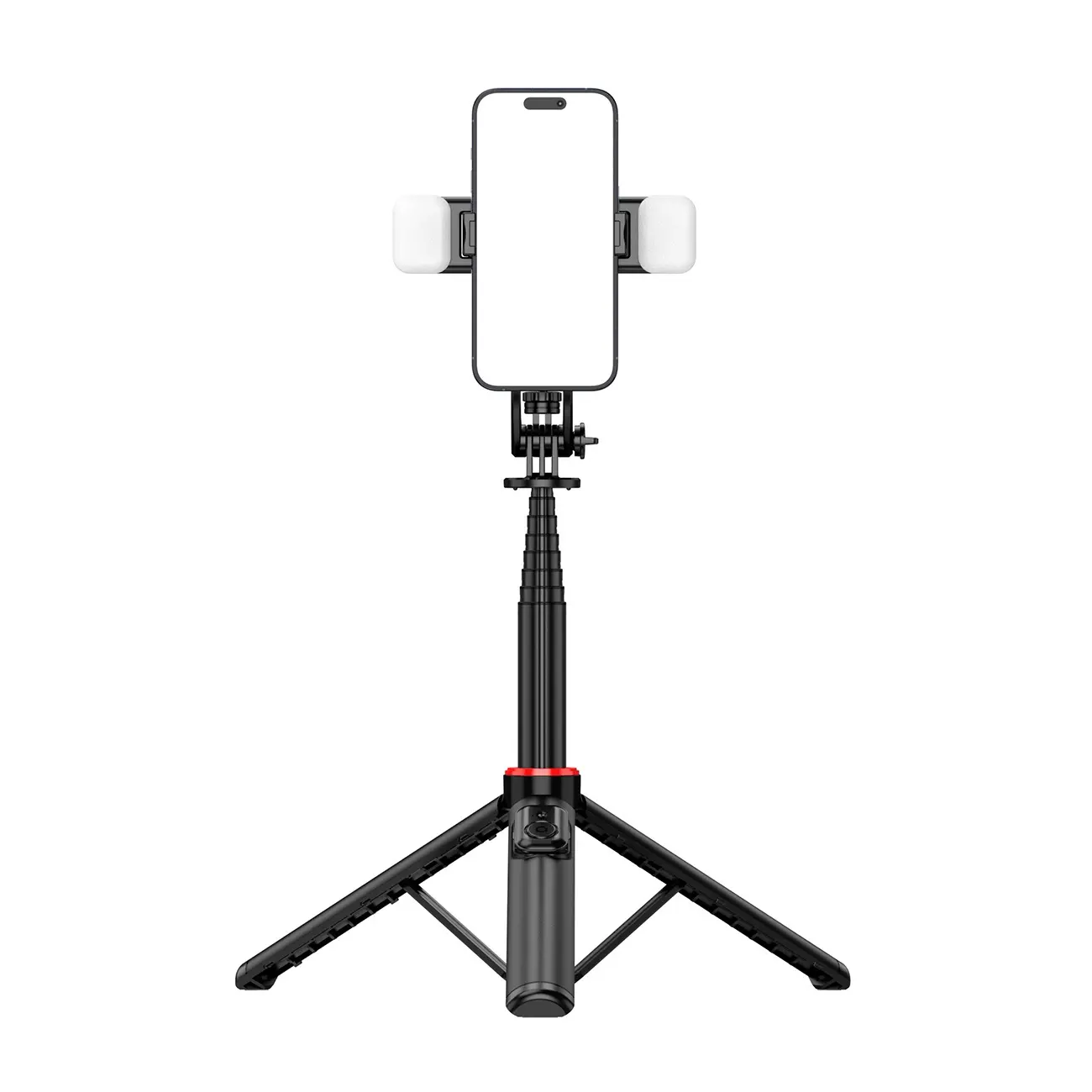 Selfie stick Hurtel WC12YDS 1,3m z podwójną lampą Czarny