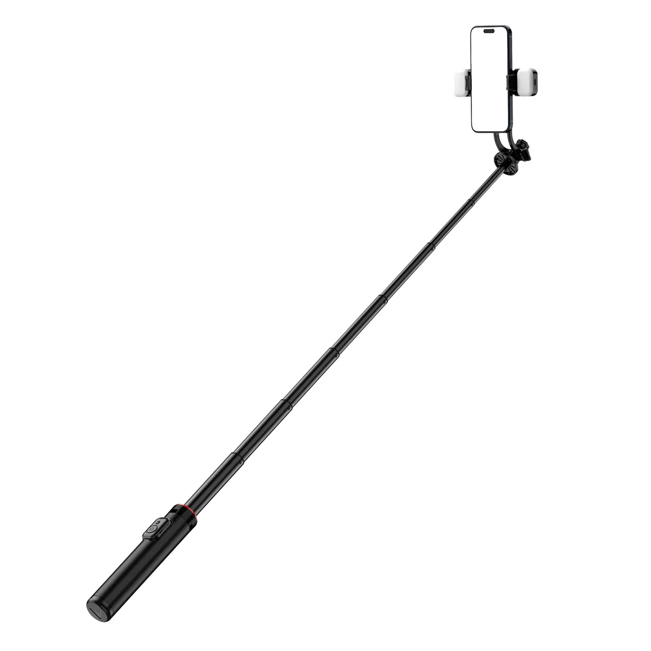 Selfie stick Hurtel WC12YDS 1,3m z podwójną lampą Czarny