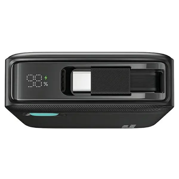 Powerbank USAMS US-CD224 Ze zwijanym kablem USB-C Retractable 10000mAh PD20W Fast Charge XY Series Fioletowy