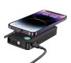 Powerbank USAMS US-CD224 Ze zwijanym kablem USB-C Retractable 10000mAh PD20W Fast Charge XY Series Fioletowy