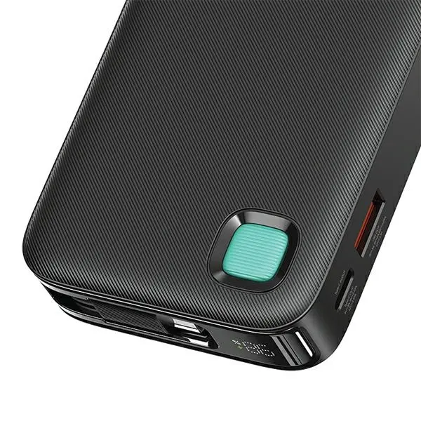 Powerbank USAMS US-CD224 Ze zwijanym kablem USB-C Retractable 10000mAh PD20W Fast Charge XY Series Fioletowy