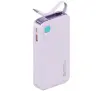 Powerbank USAMS US-CD224 Ze zwijanym kablem USB-C Retractable 10000mAh PD20W Fast Charge XY Series Fioletowy